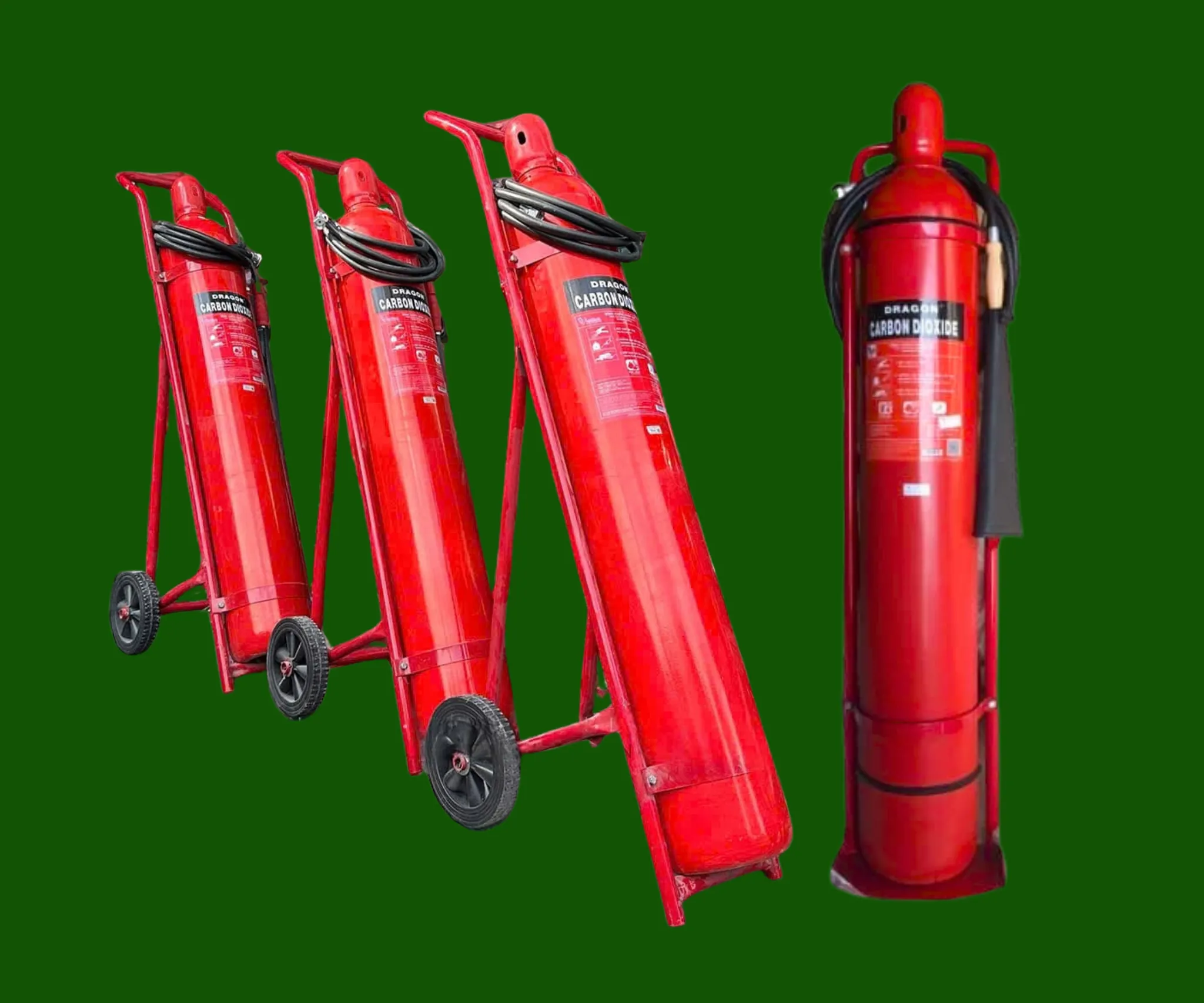 Bình chữa cháy DRAGON xe đẩy khí CO2 24kg